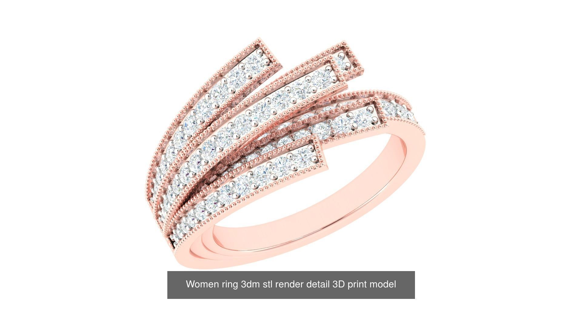 179 Women Wedding Engagement Ring 3dm cad render details model  3D Model Collection_140
