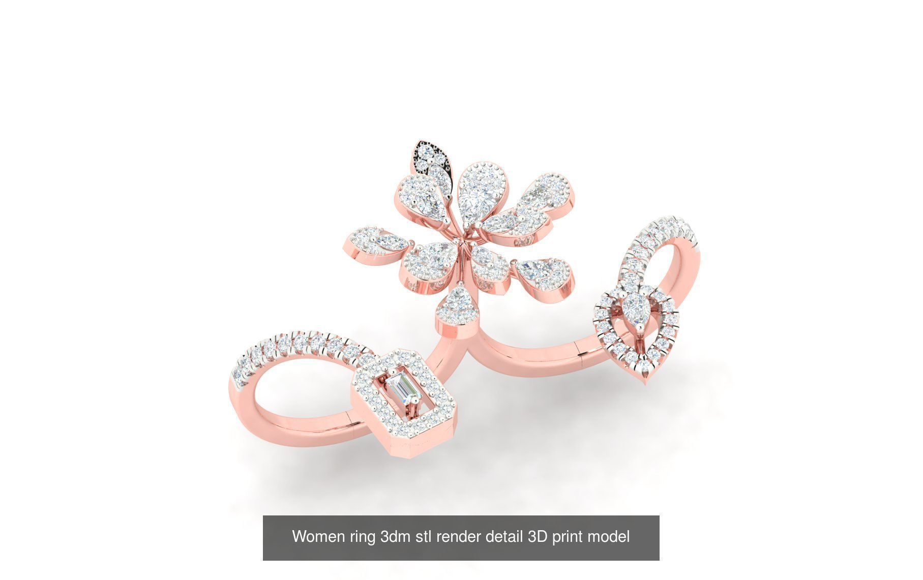 179 Women Wedding Engagement Ring 3dm cad render details model  3D Model Collection_116