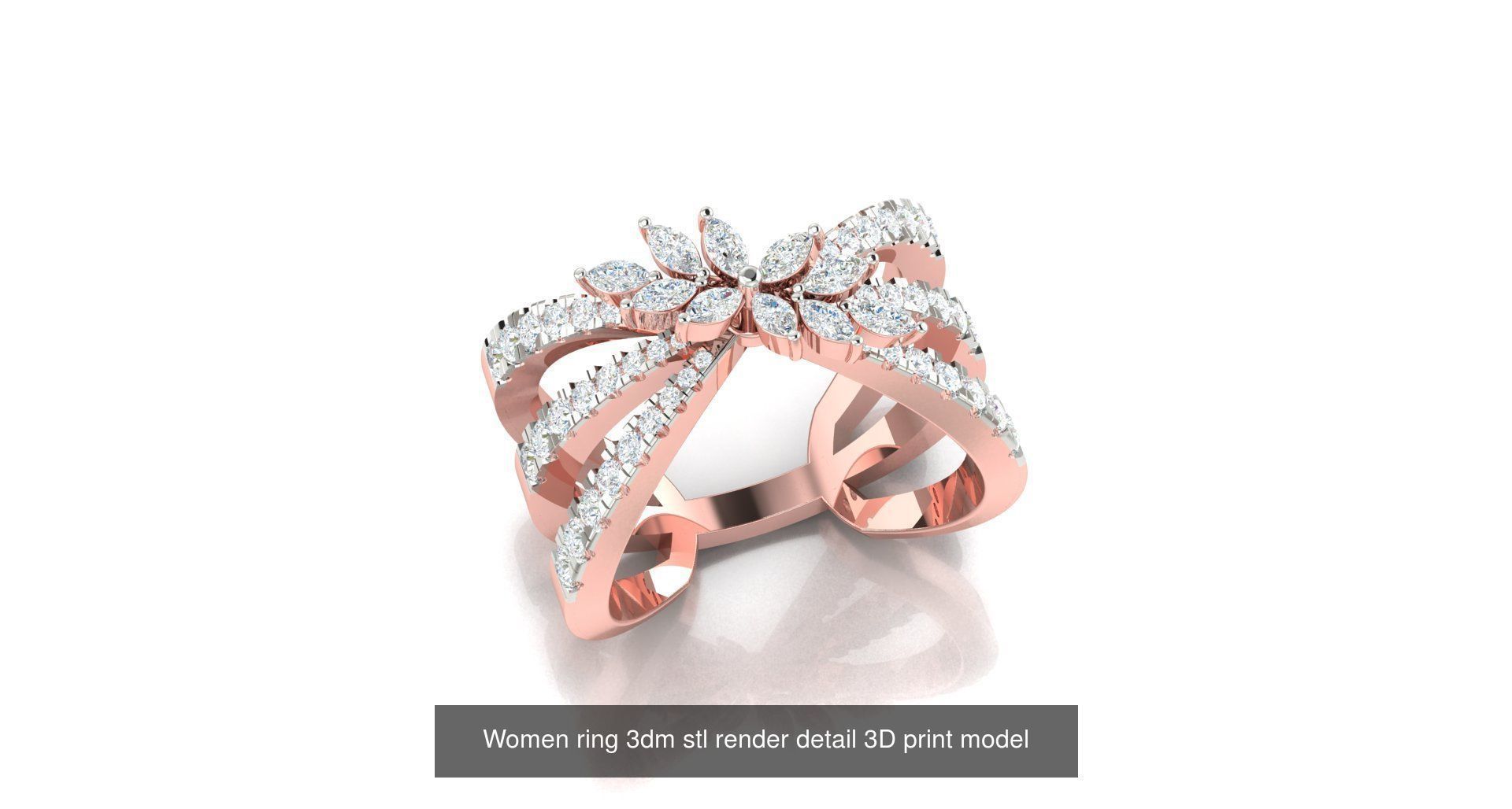 179 Women Wedding Engagement Ring 3dm cad render details model  3D Model Collection_172
