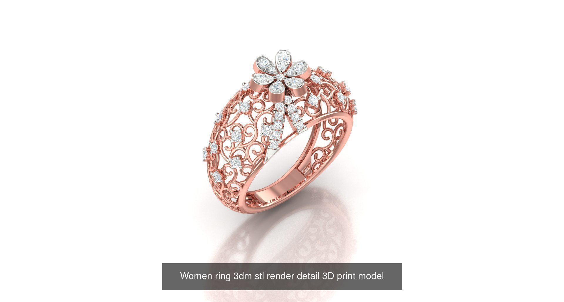 179 Women Wedding Engagement Ring 3dm cad render details model  3D Model Collection_159