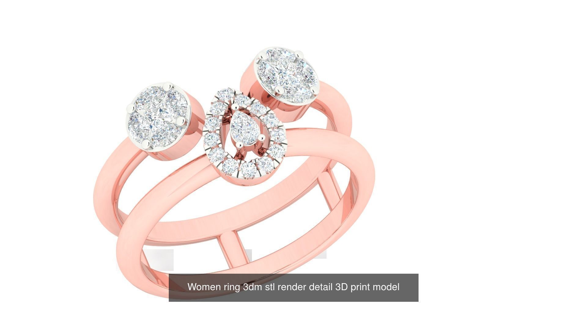 179 Women Wedding Engagement Ring 3dm cad render details model  3D Model Collection_51