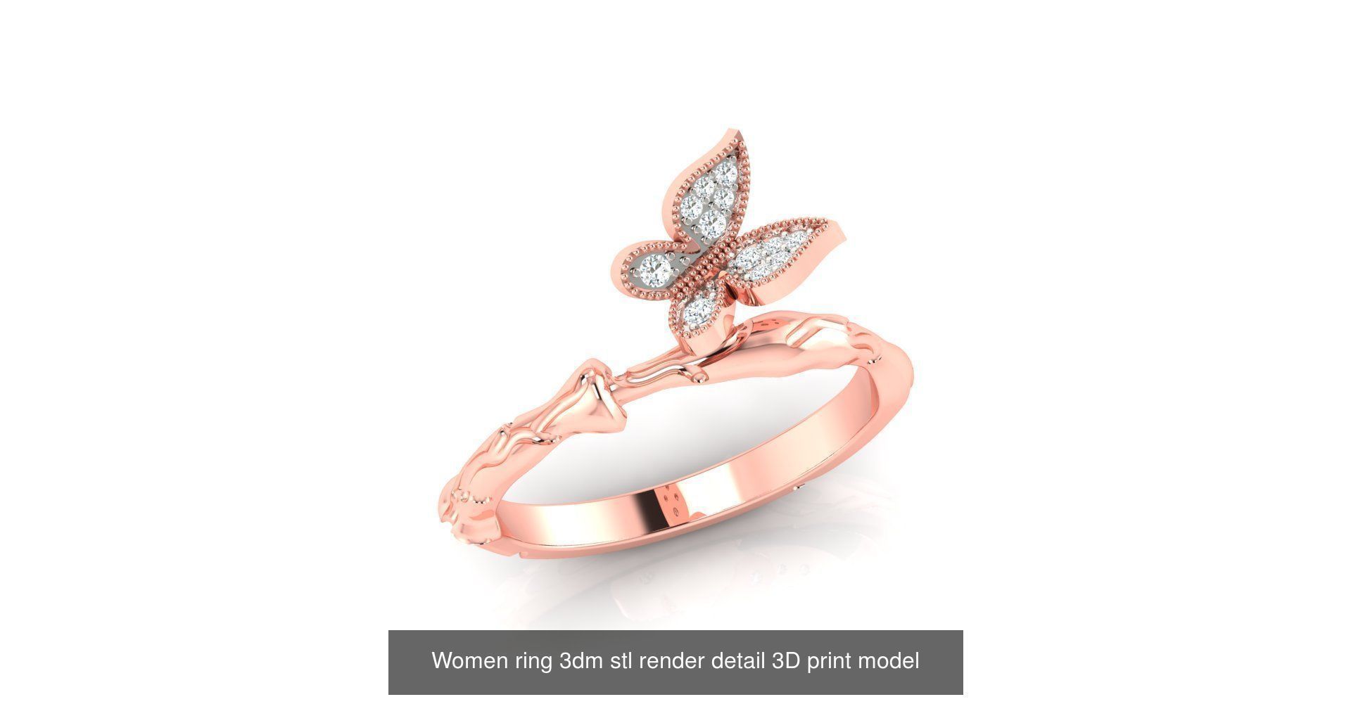 179 Women Wedding Engagement Ring 3dm cad render details model  3D Model Collection_190