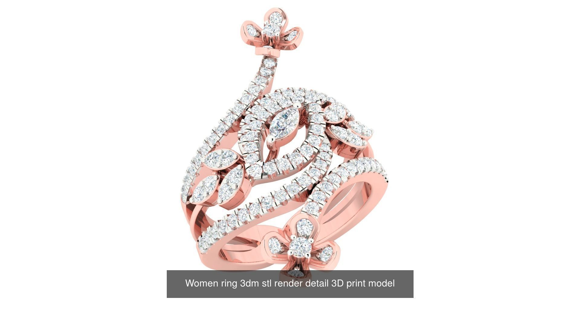 179 Women Wedding Engagement Ring 3dm cad render details model  3D Model Collection_141