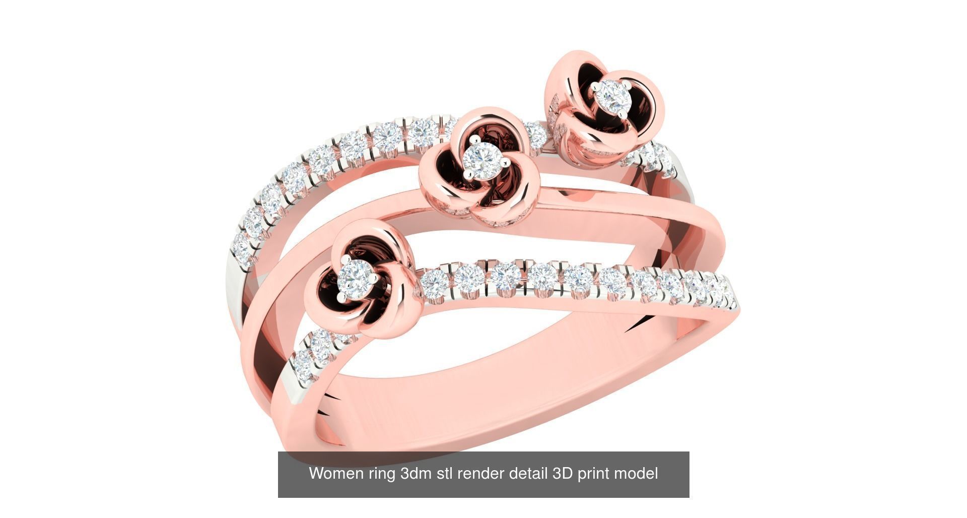 179 Women Wedding Engagement Ring 3dm cad render details model  3D Model Collection_95