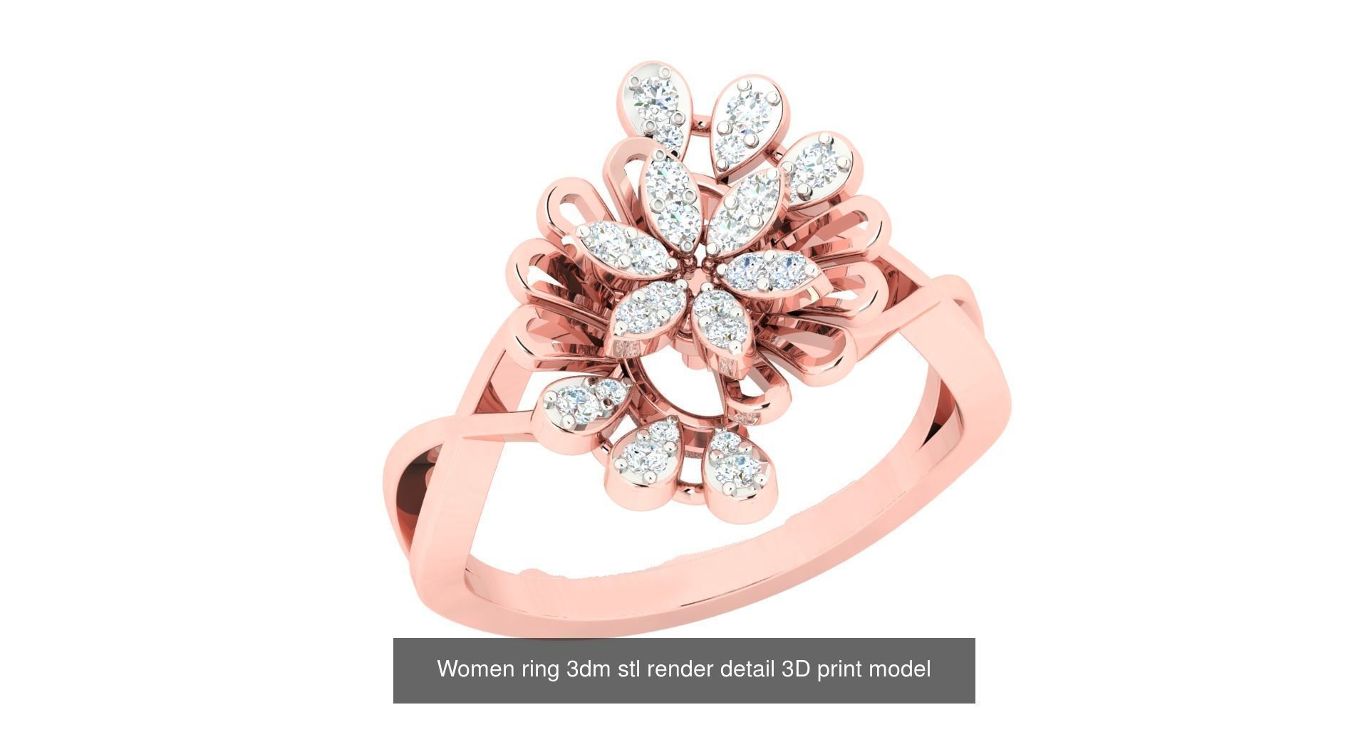179 Women Wedding Engagement Ring 3dm cad render details model  3D Model Collection_136