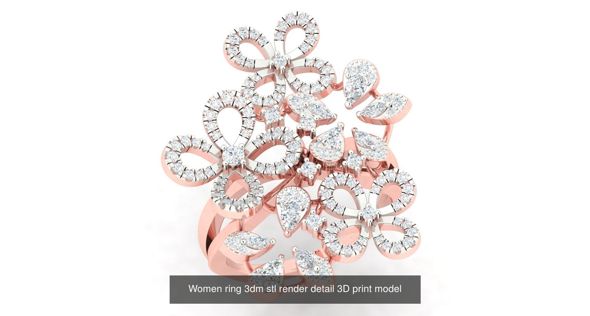 179 Women Wedding Engagement Ring 3dm cad render details model  3D Model Collection_38