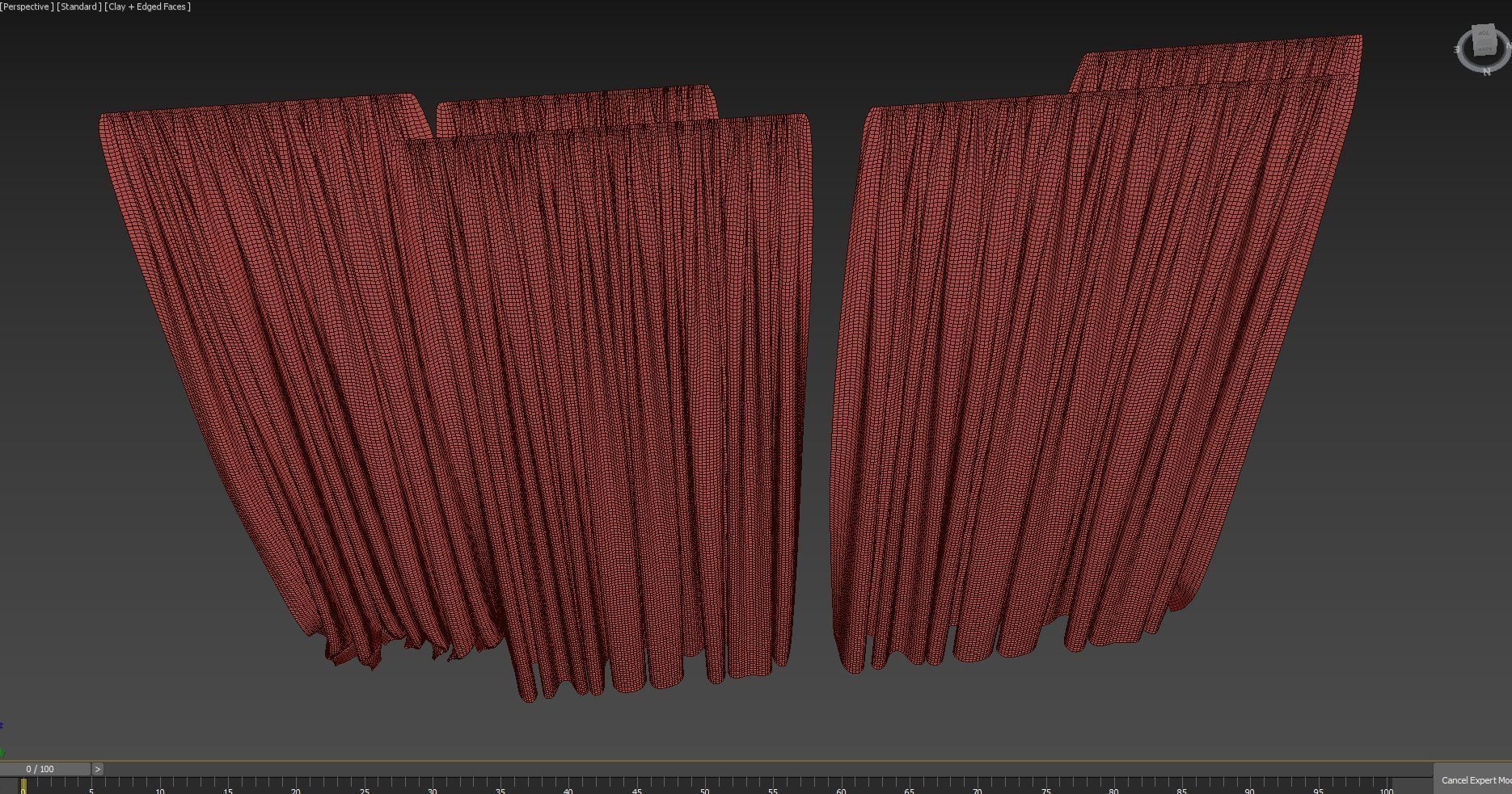 Curtains with tulle set 01  3D model_5