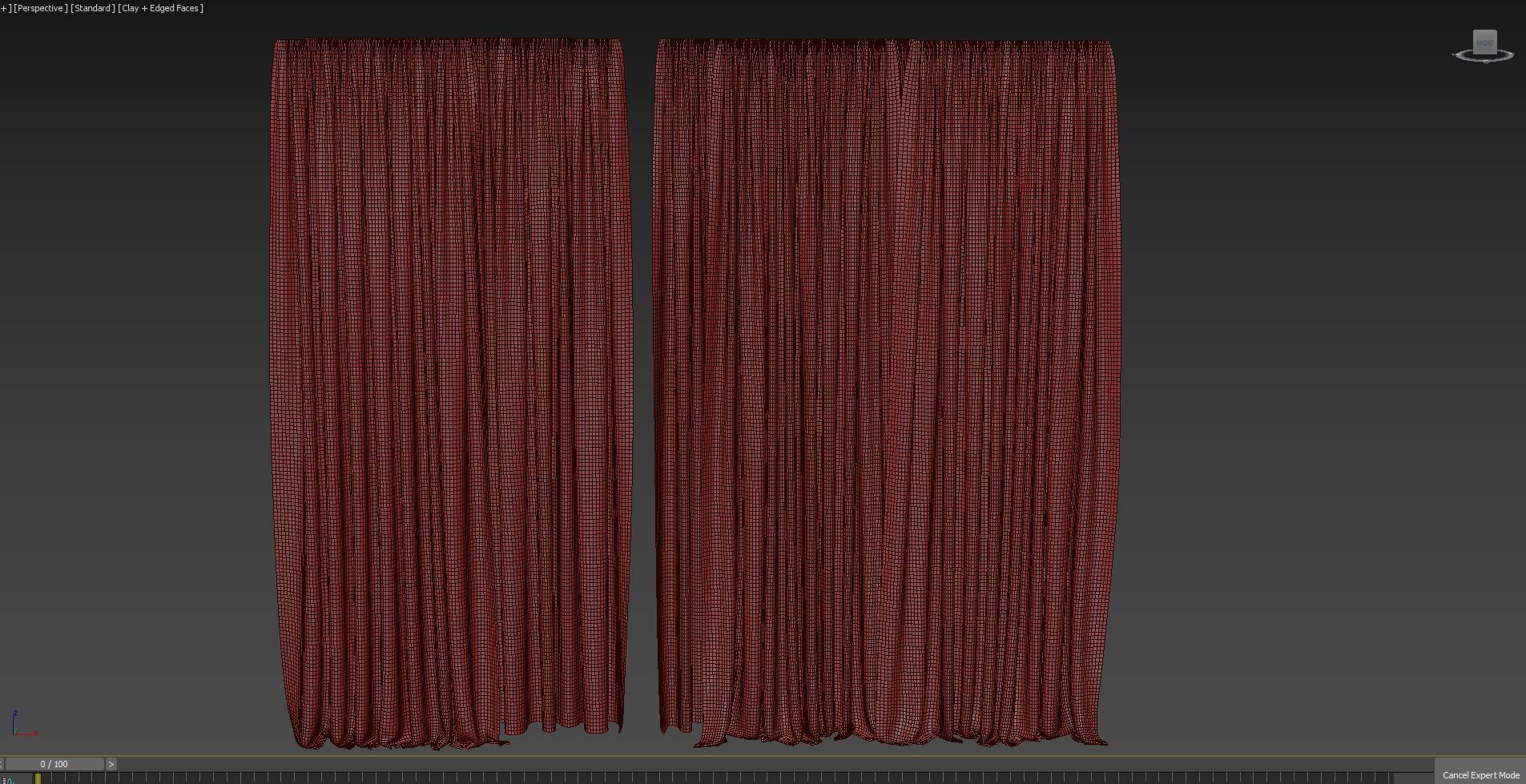 Curtains with tulle set 01  3D model_4