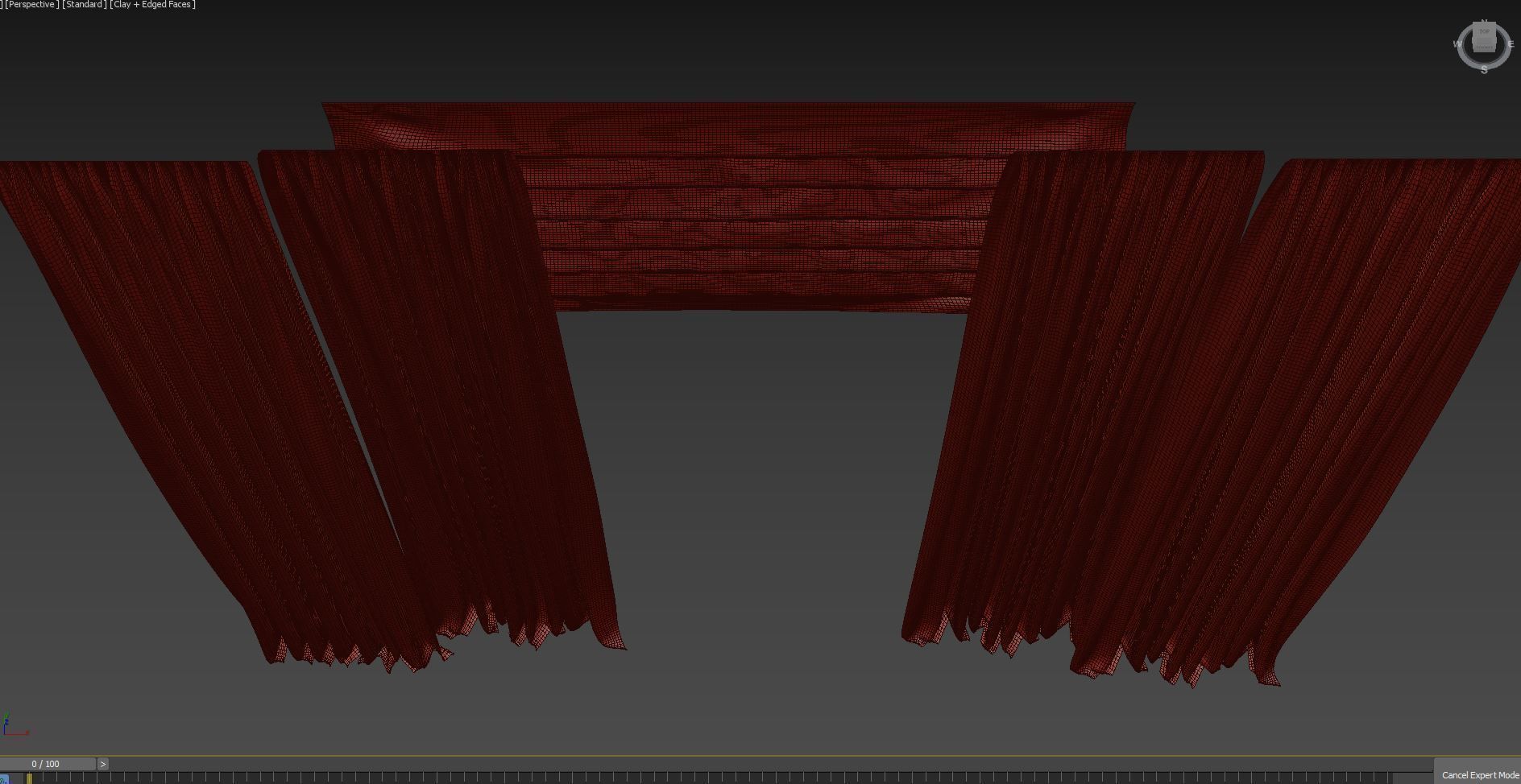Curtains with Roman curtain  V-ray and Corona 3D model_2