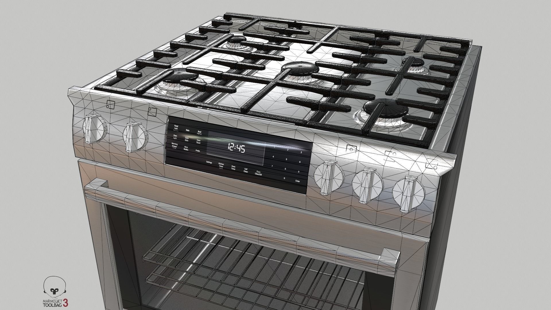 Gas Slide-in Range - HGI8054UC by Bosch Low-poly 3D model_6