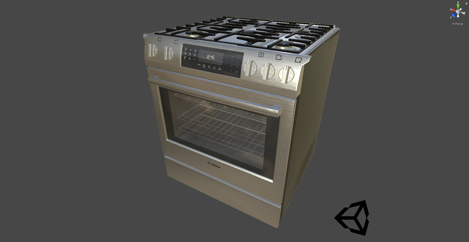 Gas Slide-in Range - HGI8054UC by Bosch Low-poly 3D model_11