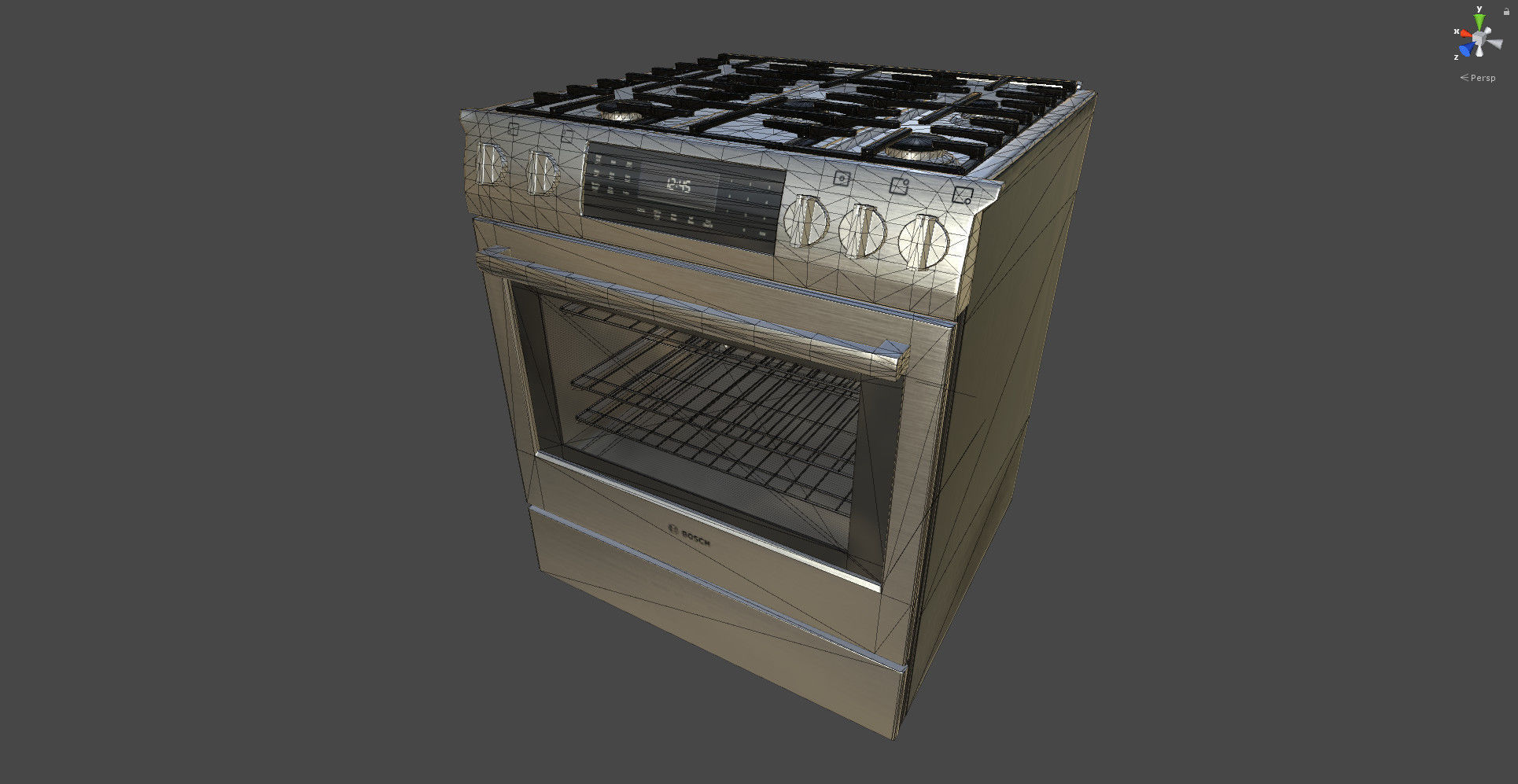 Gas Slide-in Range - HGI8054UC by Bosch Low-poly 3D model_12