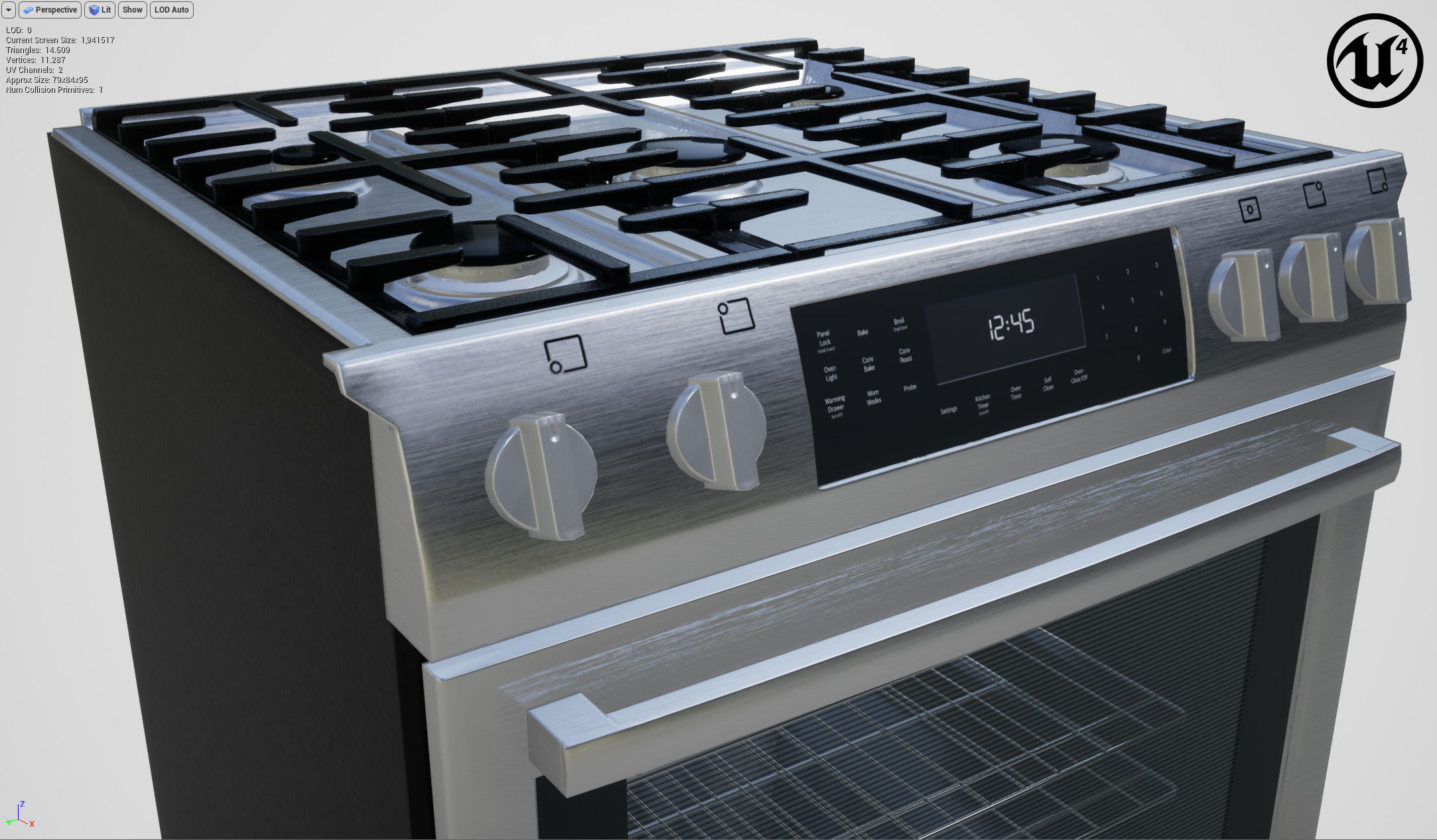 Gas Slide-in Range - HGI8054UC by Bosch Low-poly 3D model_9