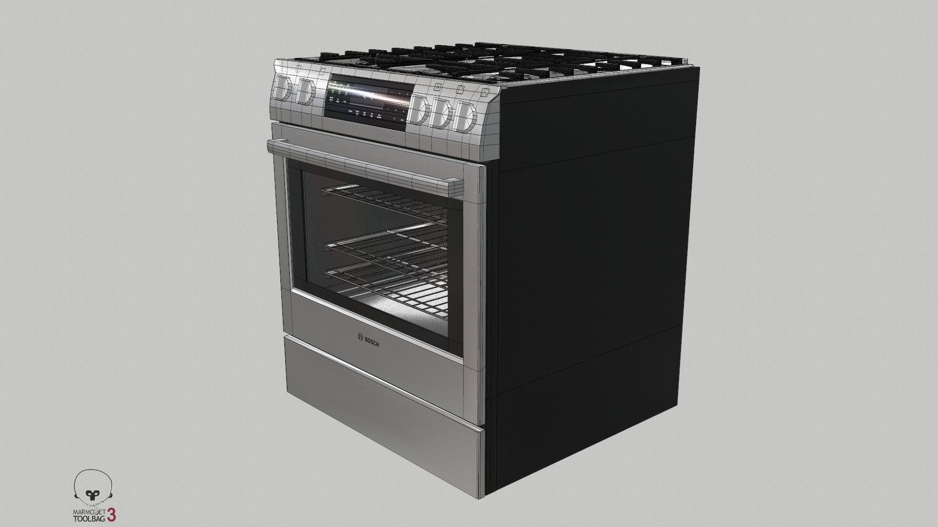 Gas Slide-in Range - HGI8054UC by Bosch Low-poly 3D model_2