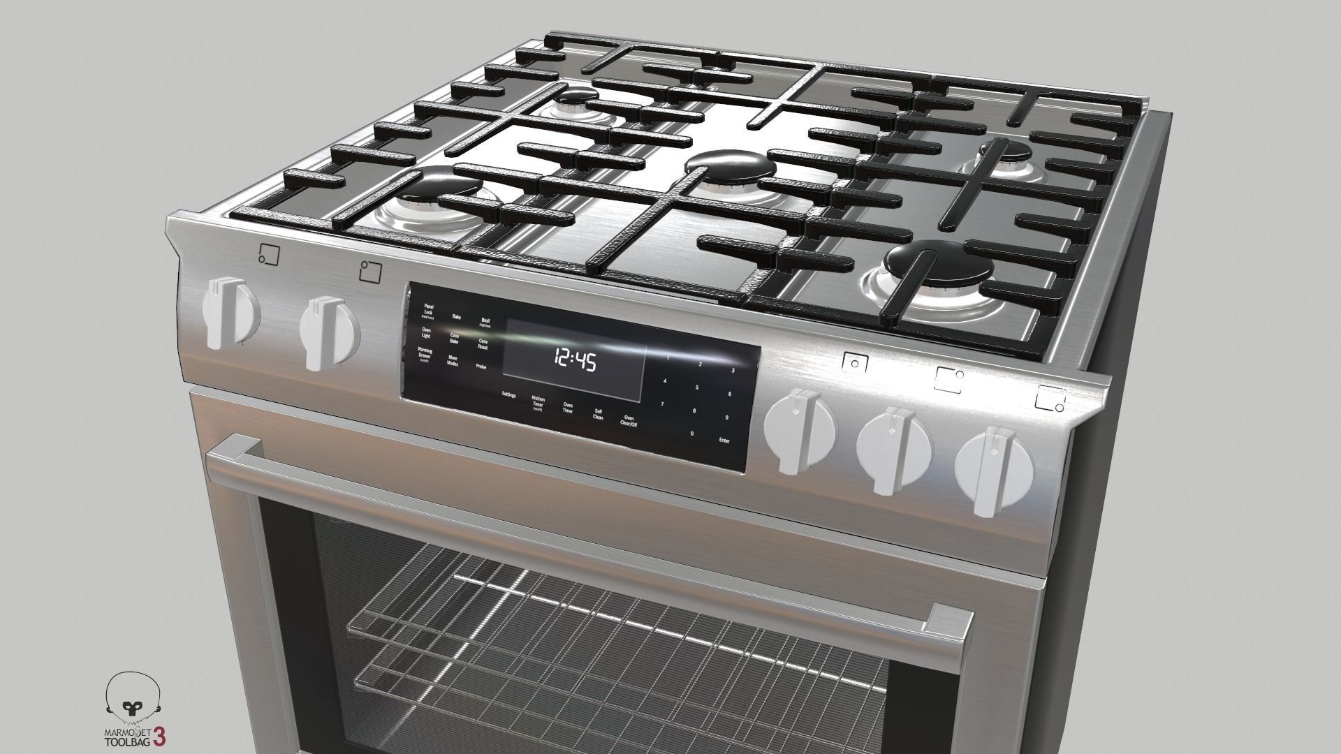 Gas Slide-in Range - HGI8054UC by Bosch Low-poly 3D model_4