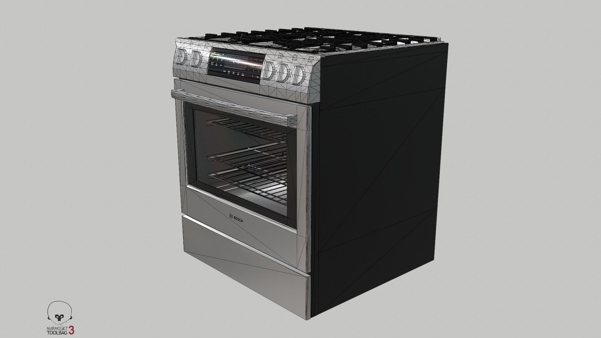 Gas Slide-in Range - HGI8054UC by Bosch Low-poly 3D model_3