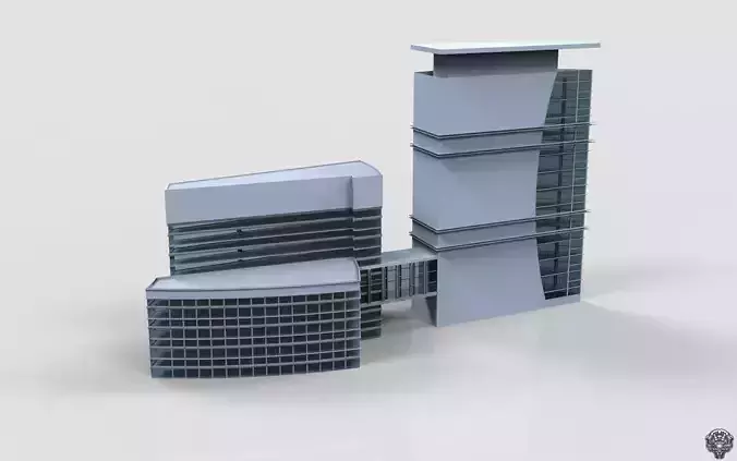 Central Building Low-poly 3D model