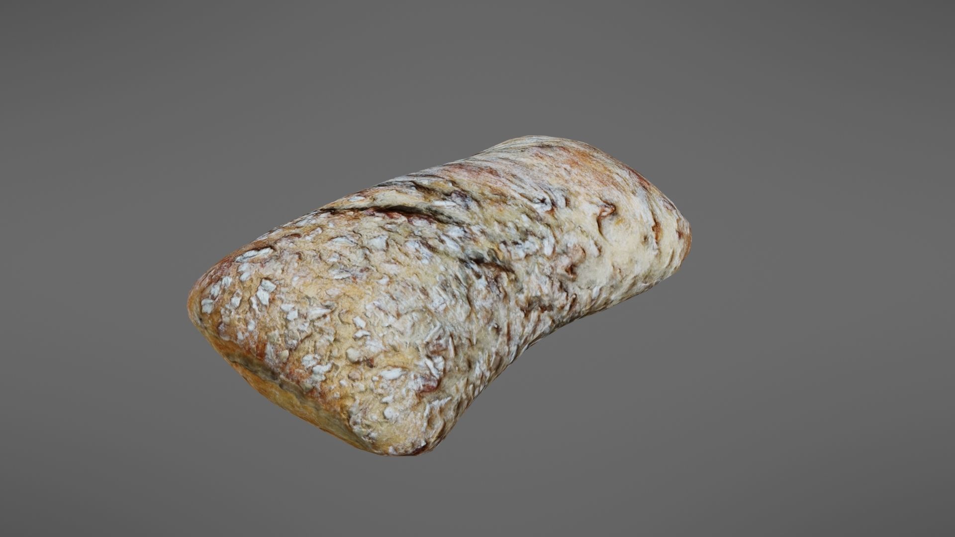 Bread roll Low-poly 3D model_14