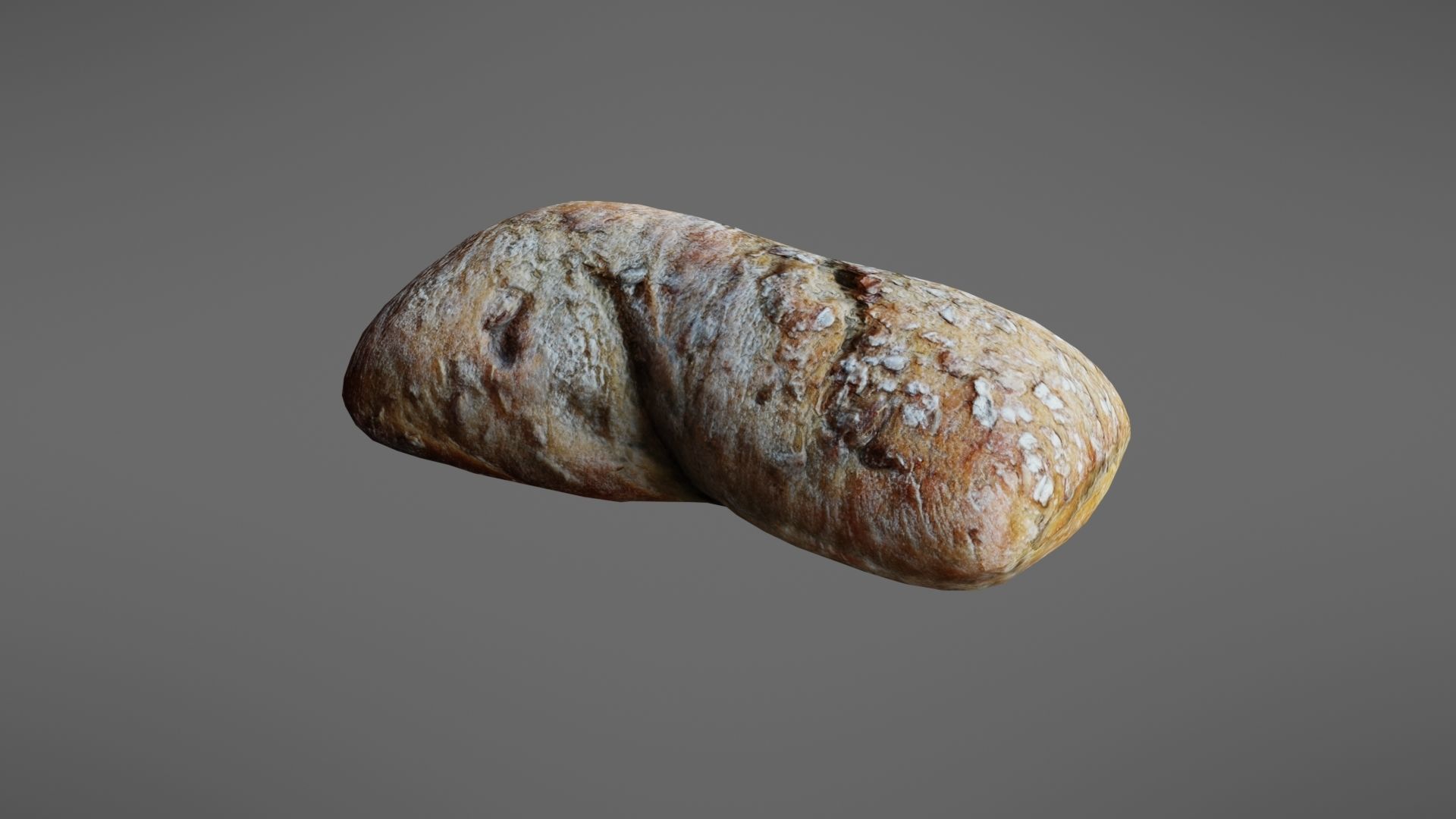 Bread roll Low-poly 3D model_1