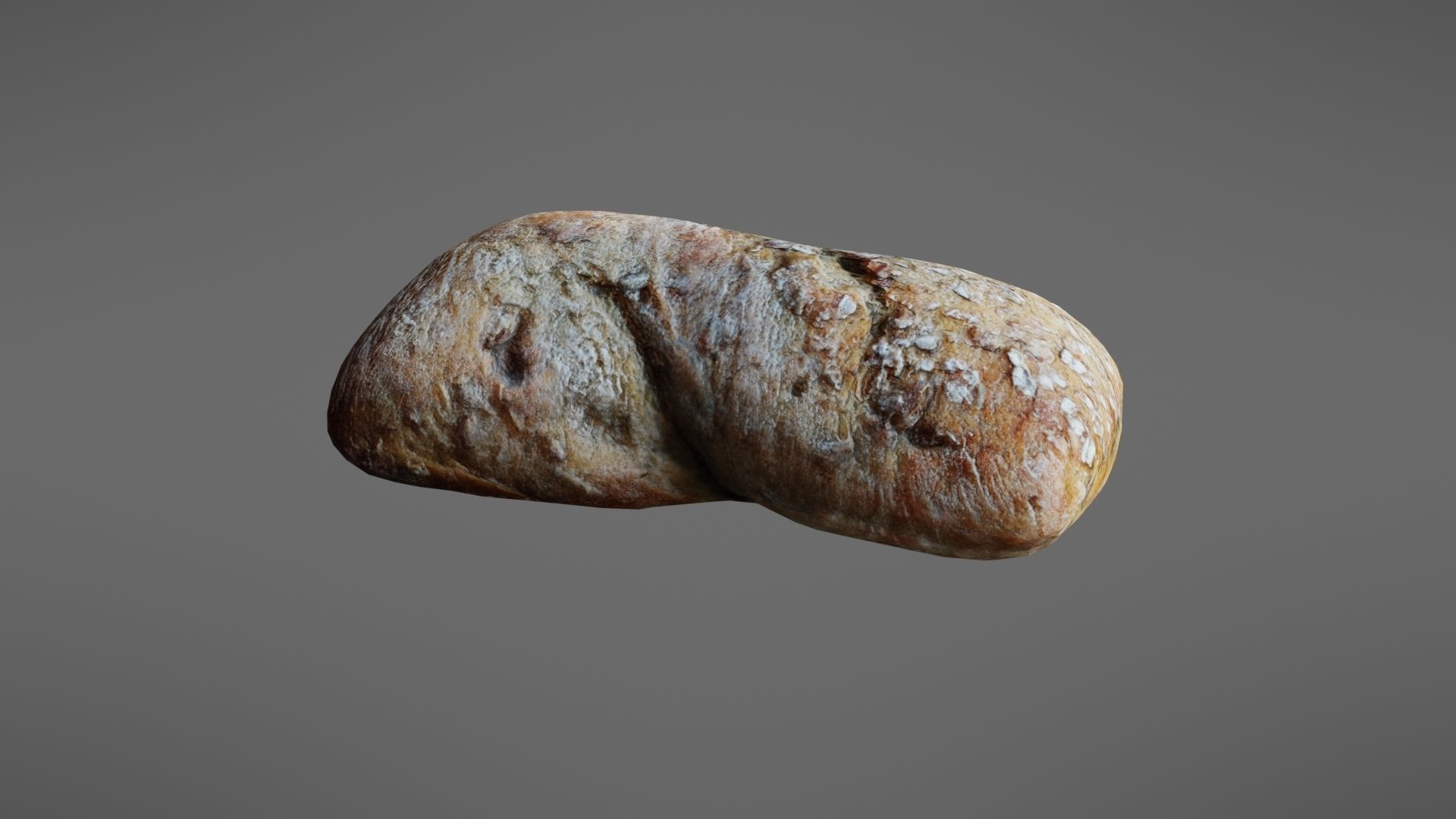 Bread roll Low-poly 3D model_3