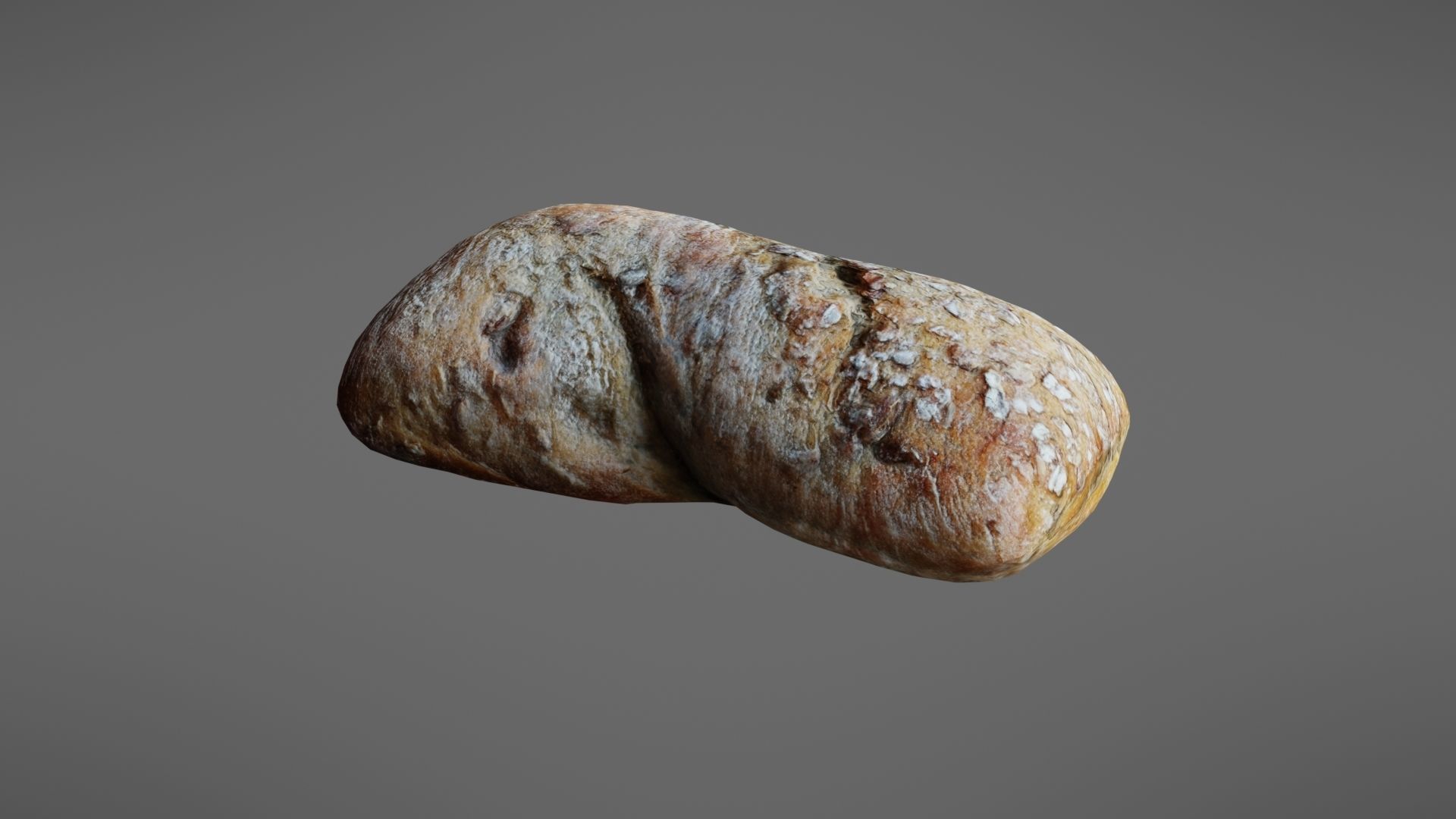 Bread roll Low-poly 3D model_2