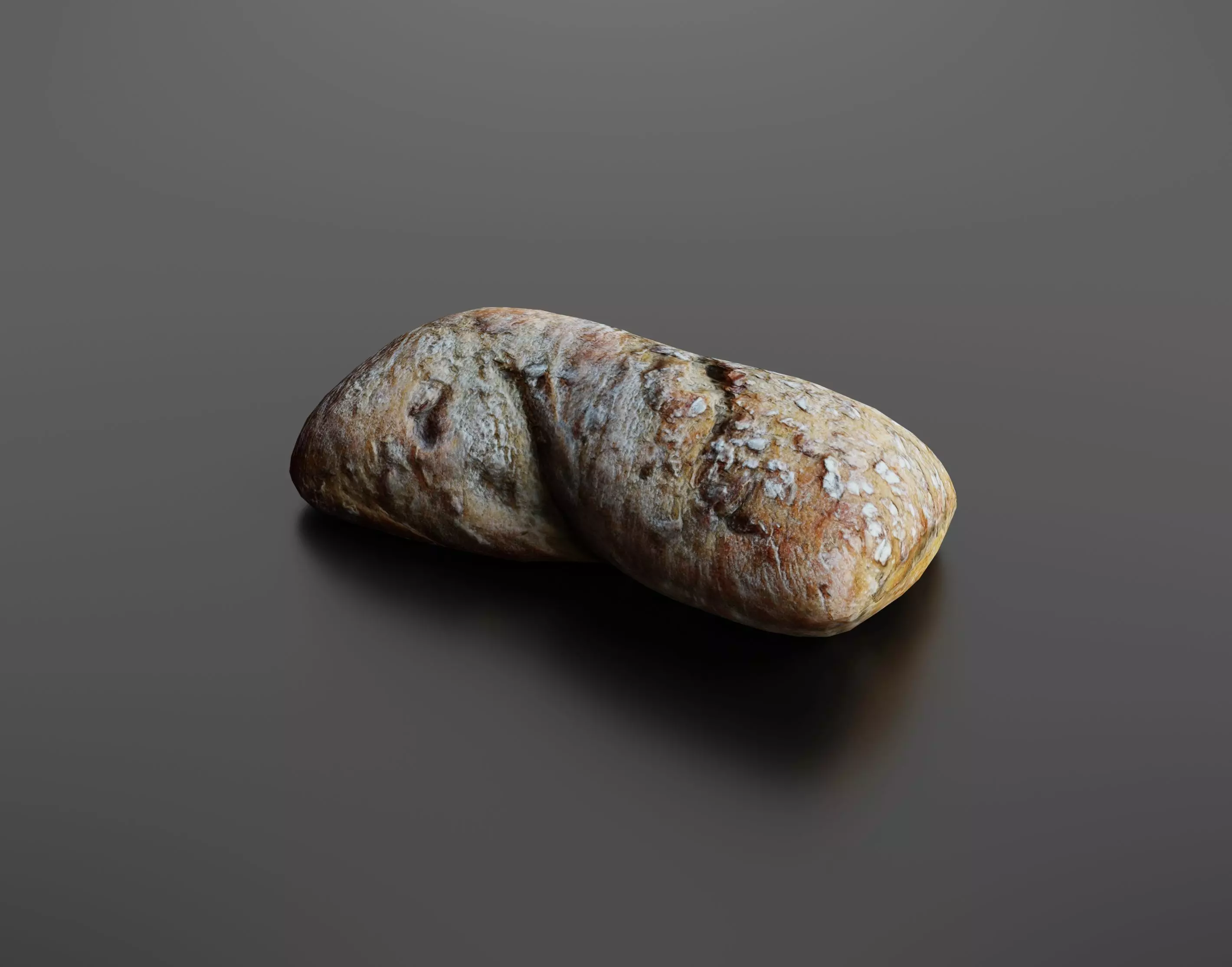 Bread roll Low-poly 3D model_0