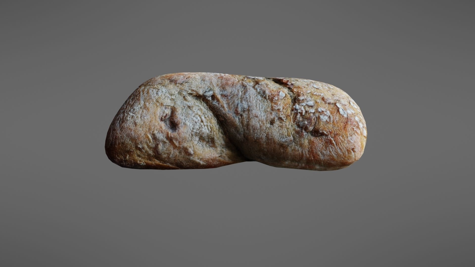 Bread roll Low-poly 3D model_4