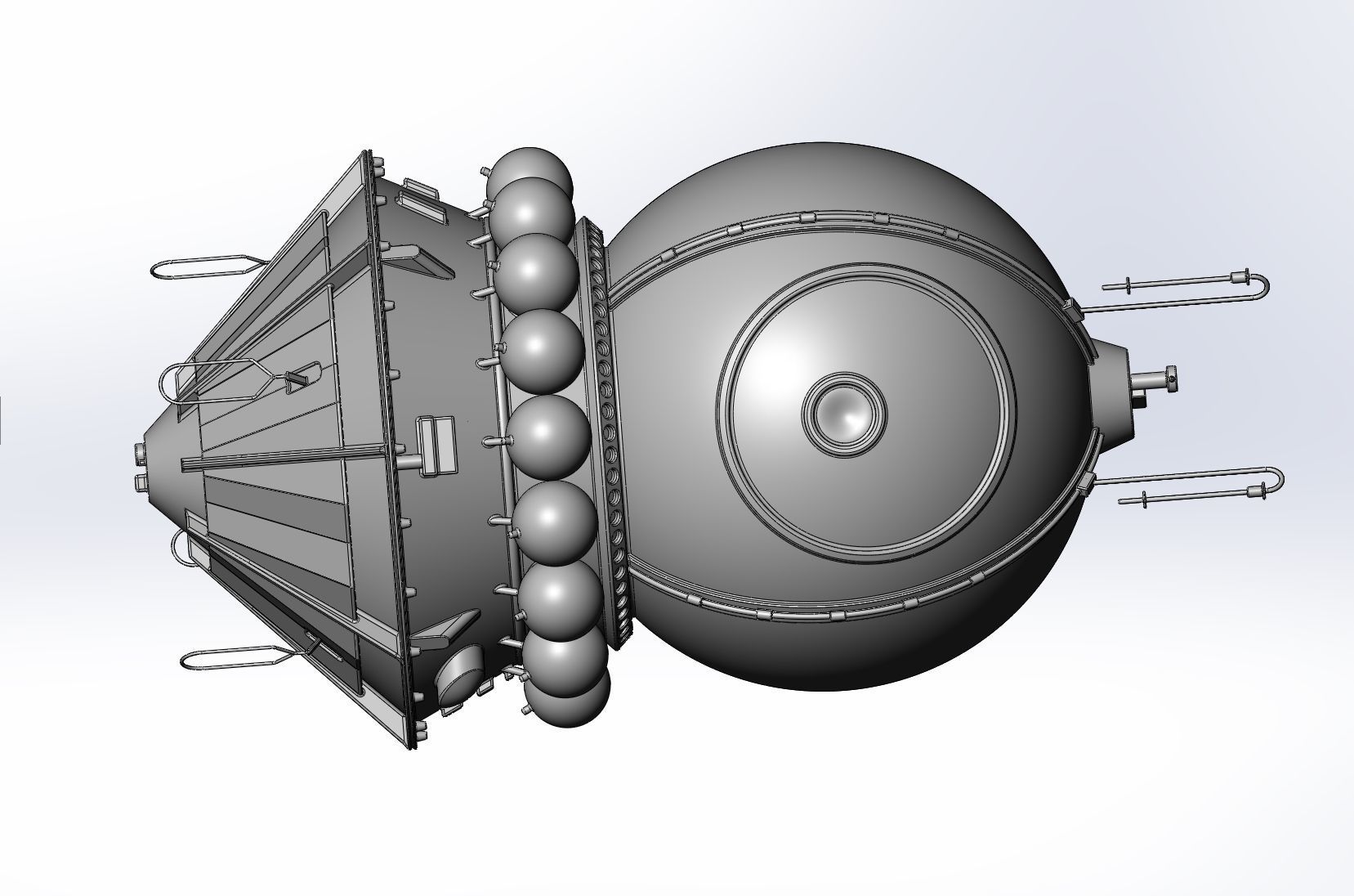 Basic Vostok 1 Vostok 3KA Space Capsule Printable Model 3D print model_14