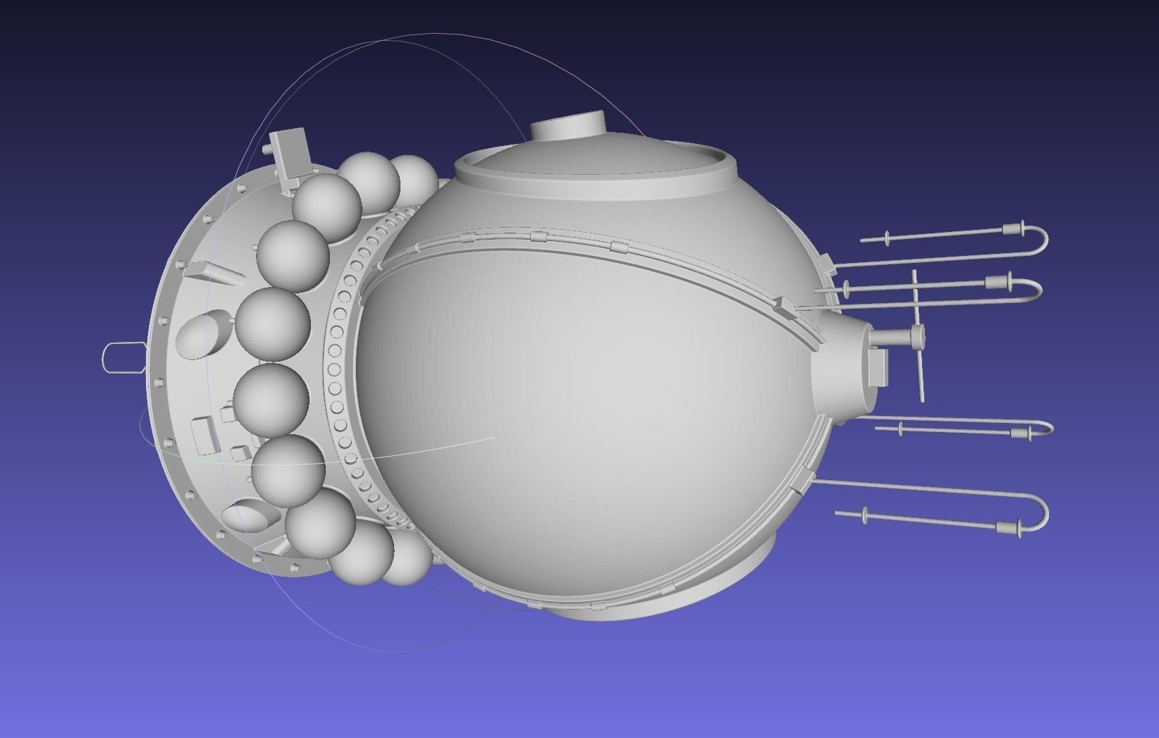 Basic Vostok 1 Vostok 3KA Space Capsule Printable Model 3D print model_23