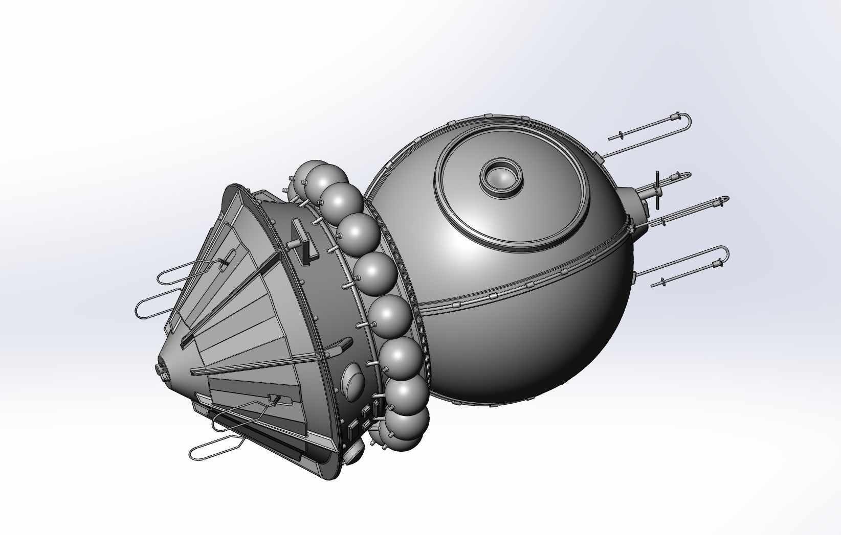 Basic Vostok 1 Vostok 3KA Space Capsule Printable Model 3D print model_7