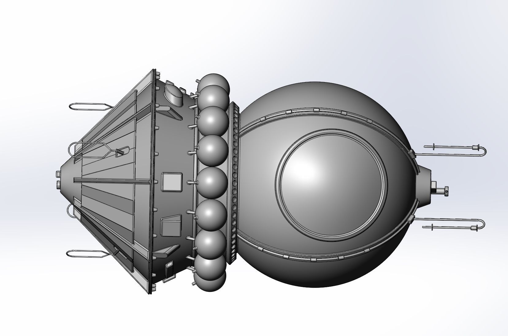 Basic Vostok 1 Vostok 3KA Space Capsule Printable Model 3D print model_26