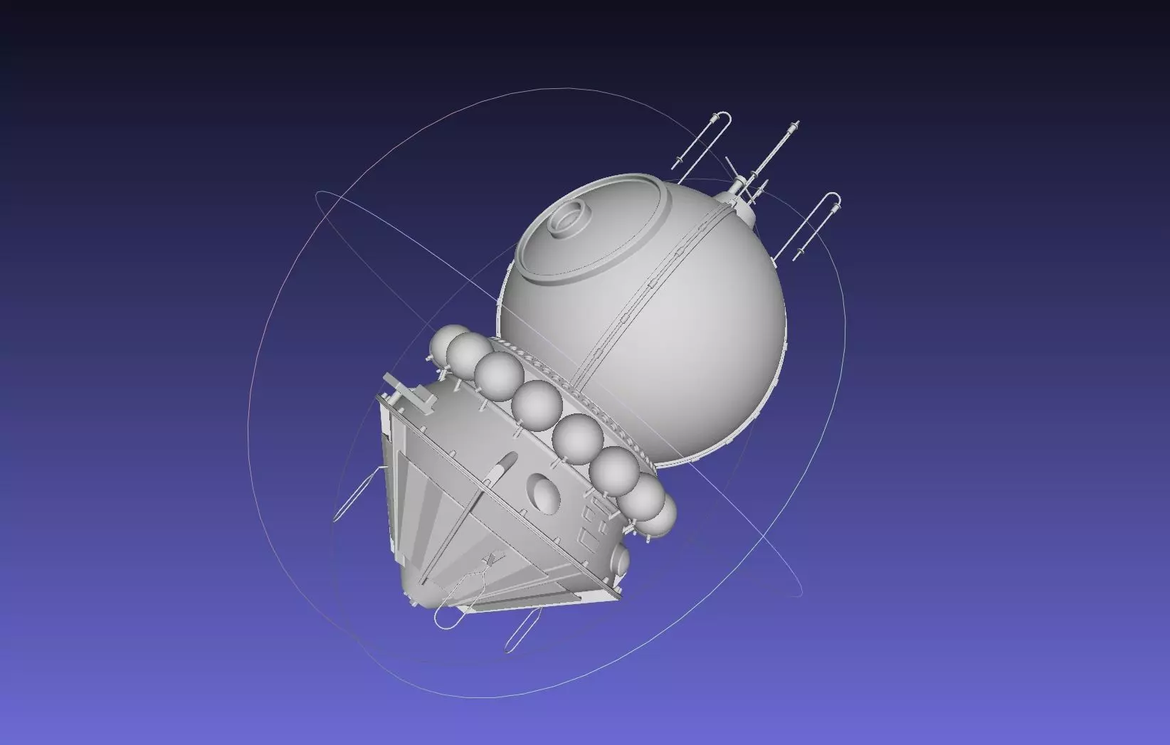 Basic Vostok 1 Vostok 3KA Space Capsule Printable Model 3D print model_0