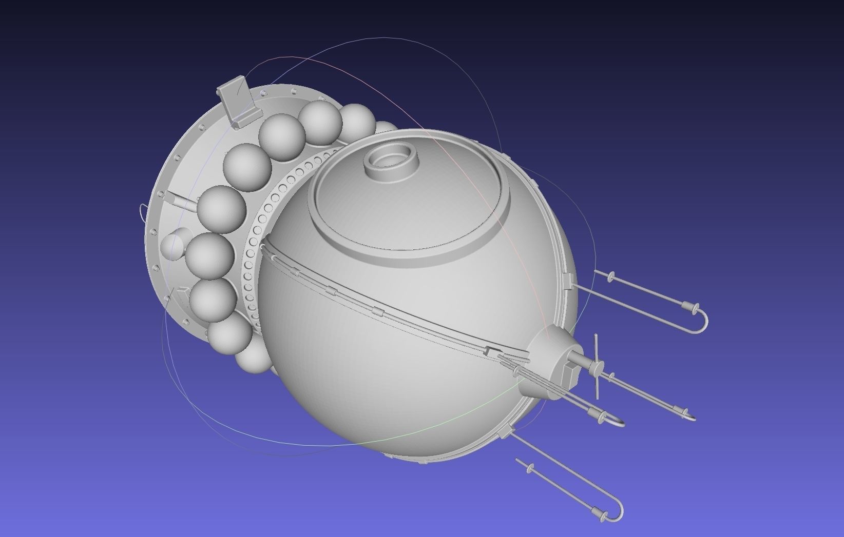 Basic Vostok 1 Vostok 3KA Space Capsule Printable Model 3D print model_18