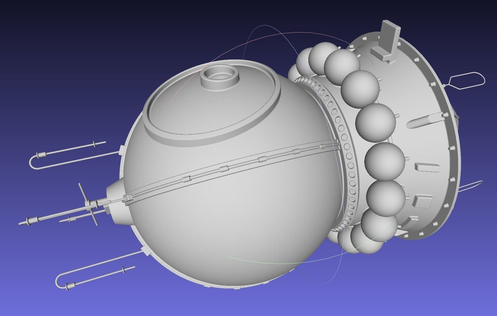 Basic Vostok 1 Vostok 3KA Space Capsule Printable Model 3D print model_13