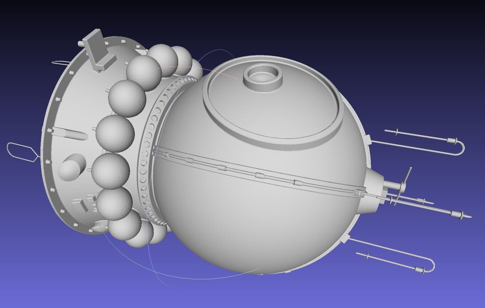 Basic Vostok 1 Vostok 3KA Space Capsule Printable Model 3D print model_11