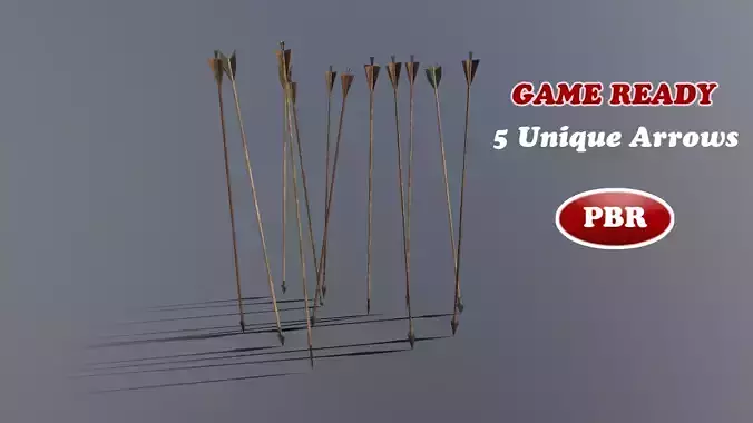 Game Ready Low Poly Arrow Pack Low-poly 3D model