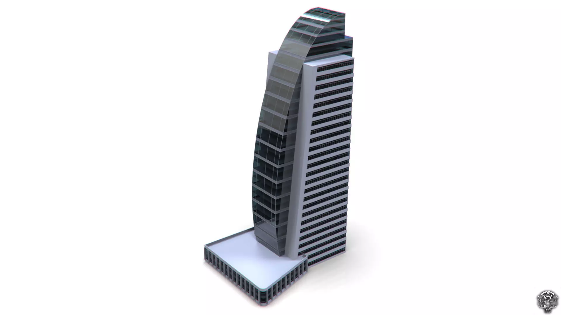Hotel Building Low-poly 3D model