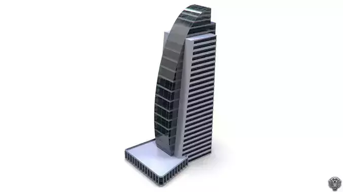 Hotel Building Low-poly 3D model