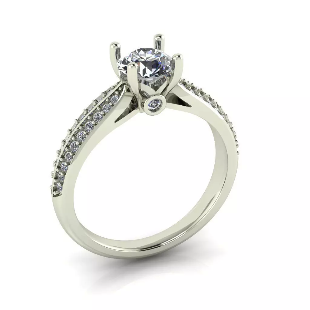 Female luxury engagement ring 3D print model