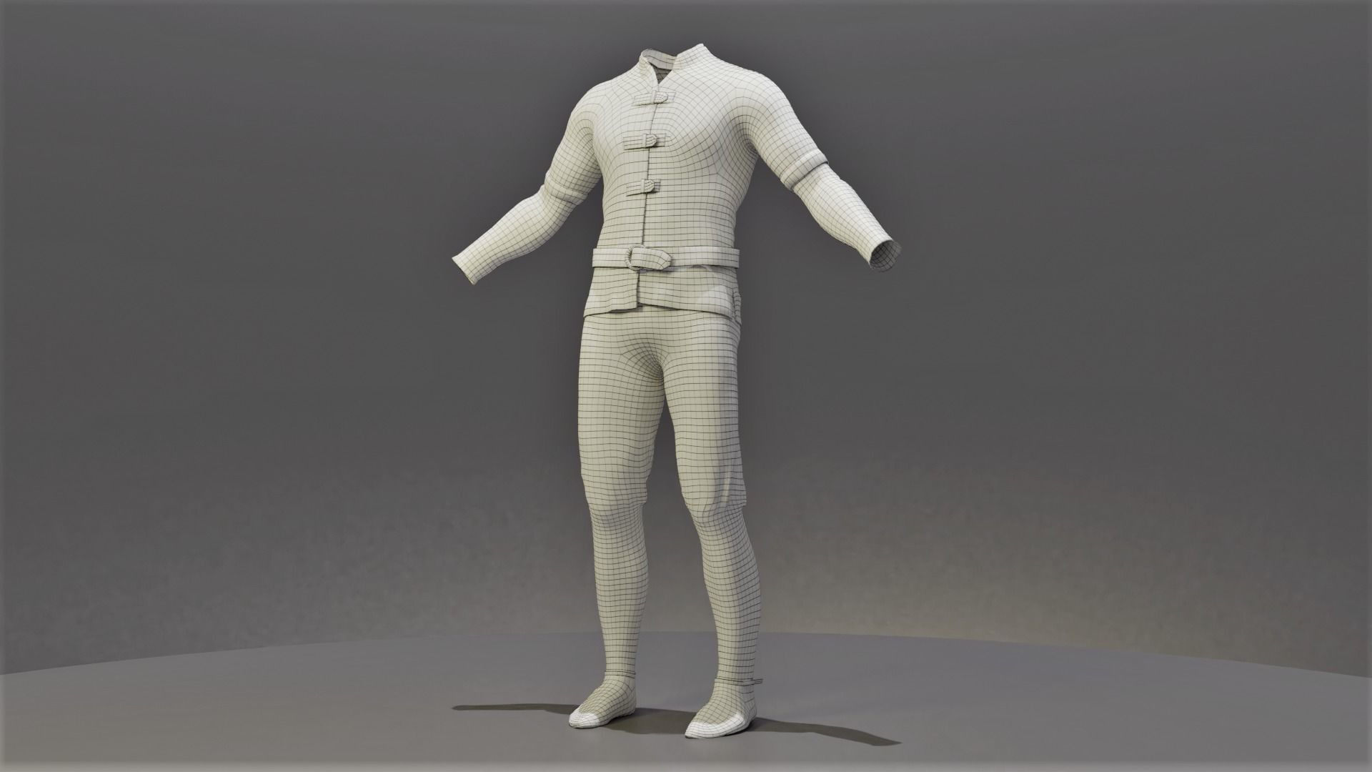 Four Guard Man Suits Low-poly 3D model_5