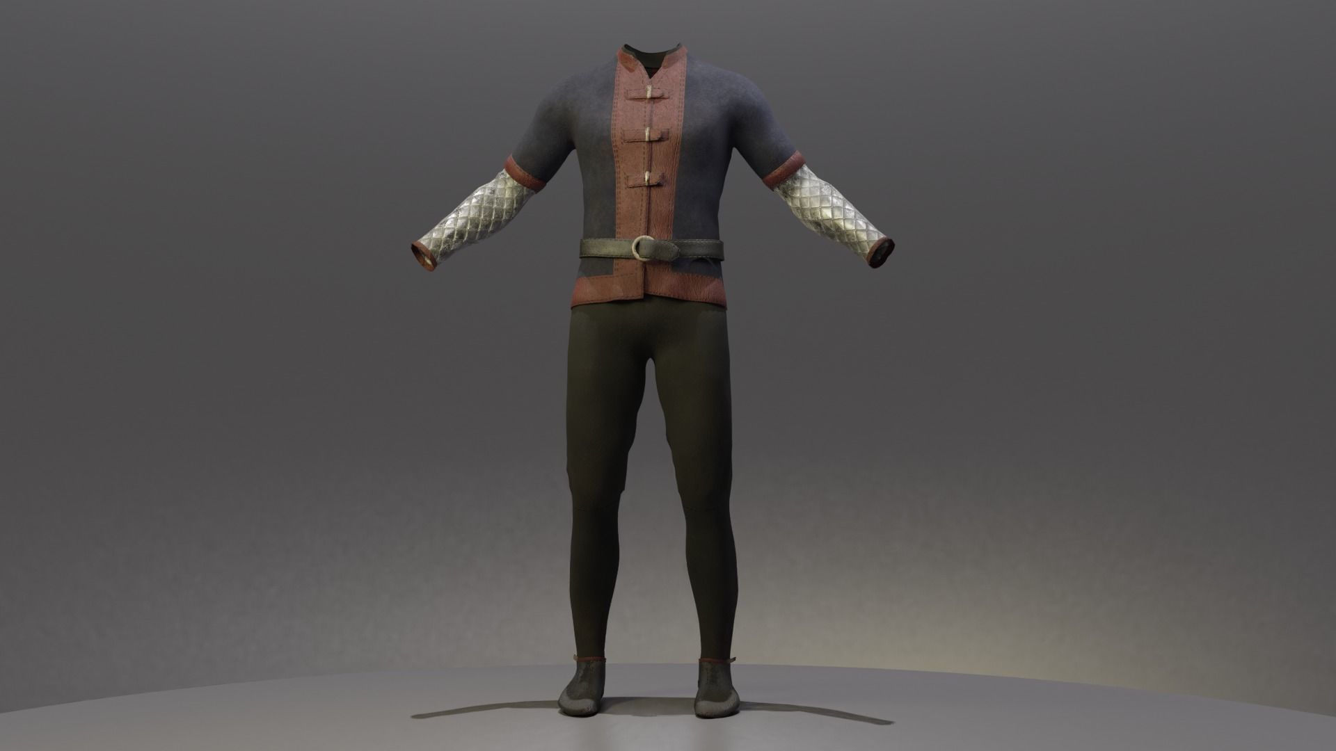 Four Guard Man Suits Low-poly 3D model_6