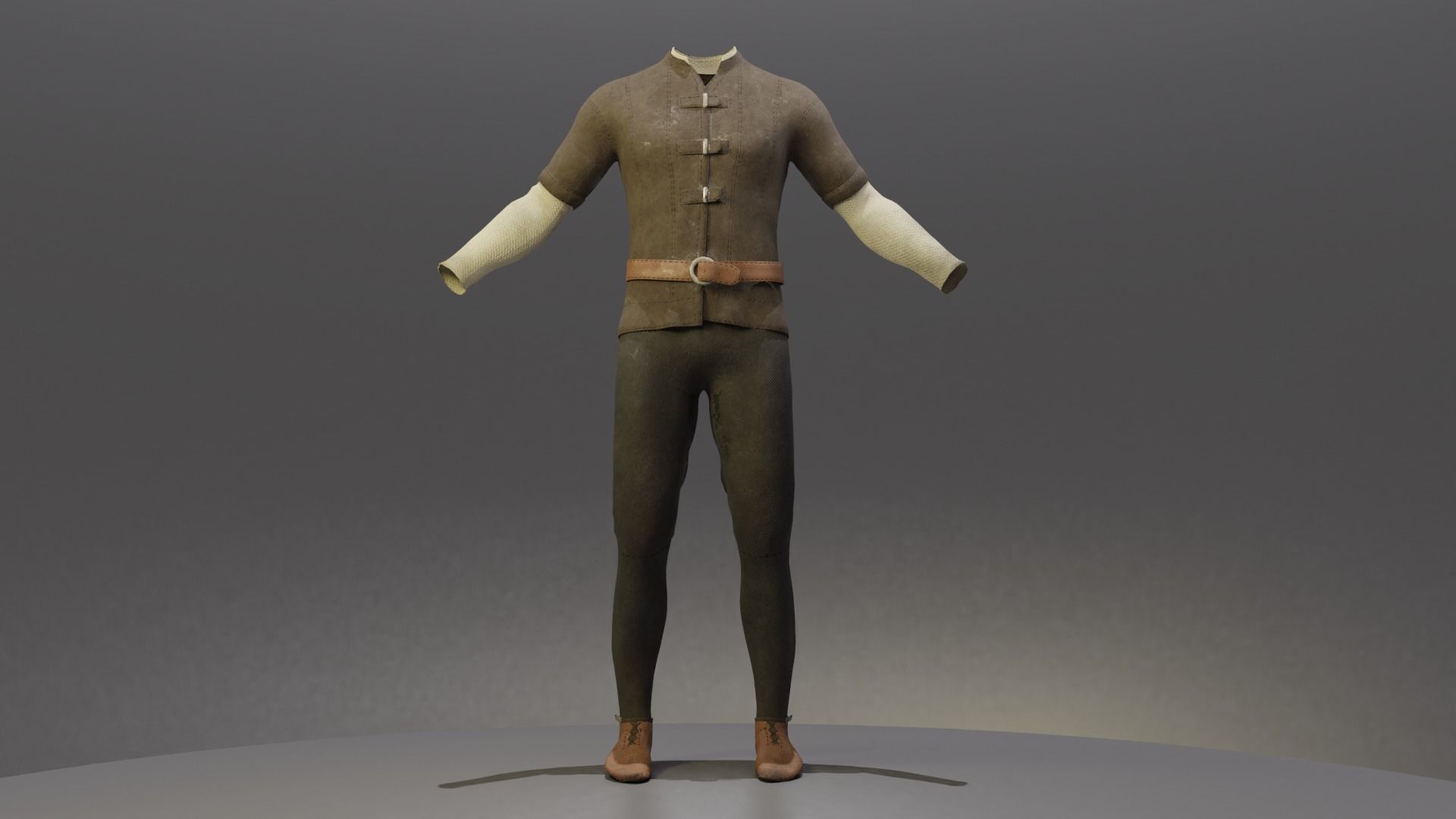 Four Guard Man Suits Low-poly 3D model_9