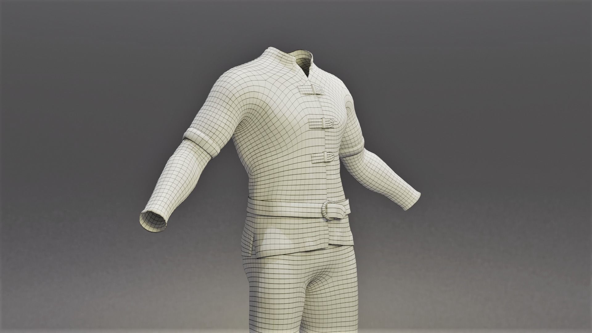 Four Guard Man Suits Low-poly 3D model_4