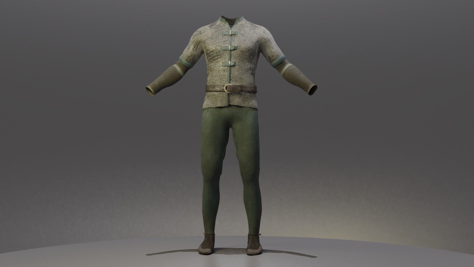Four Guard Man Suits Low-poly 3D model_8