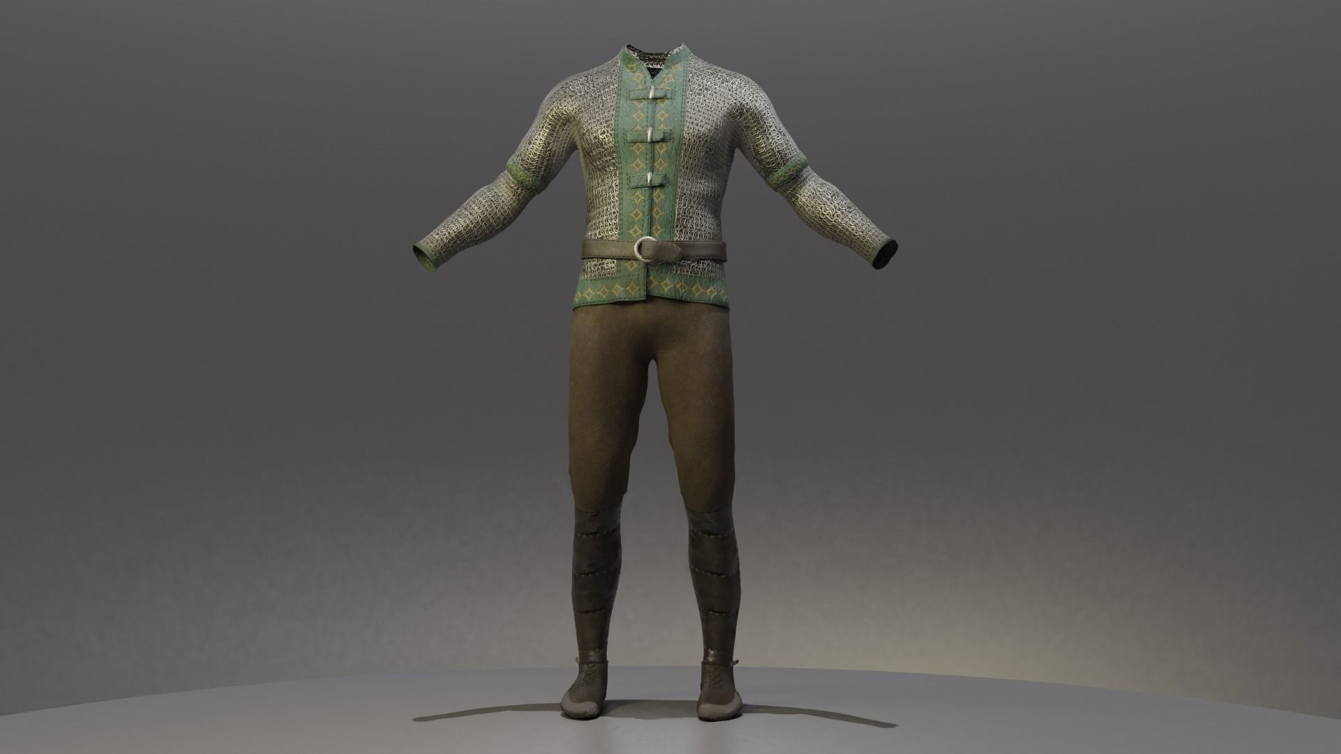 Four Guard Man Suits Low-poly 3D model_7