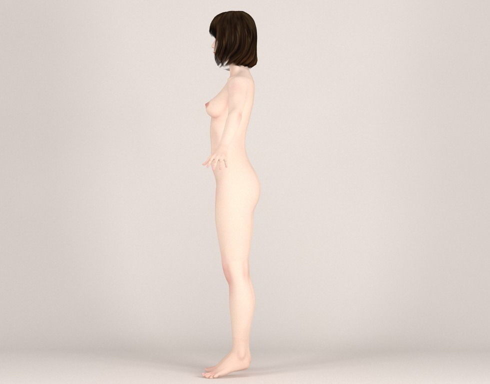 T pose rigged model of Mariko in Christmas costume 3D model_16