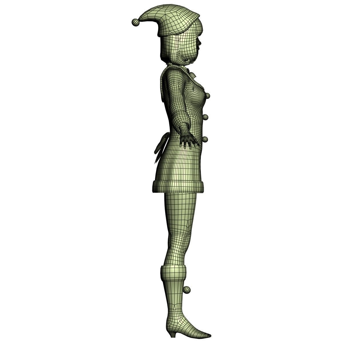 T pose rigged model of Mariko in Christmas costume 3D model_22