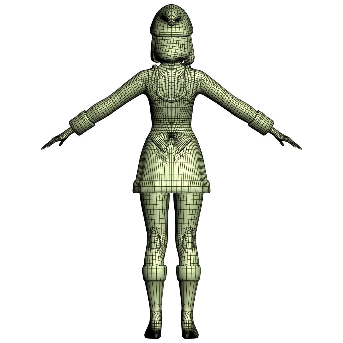 T pose rigged model of Mariko in Christmas costume 3D model_23