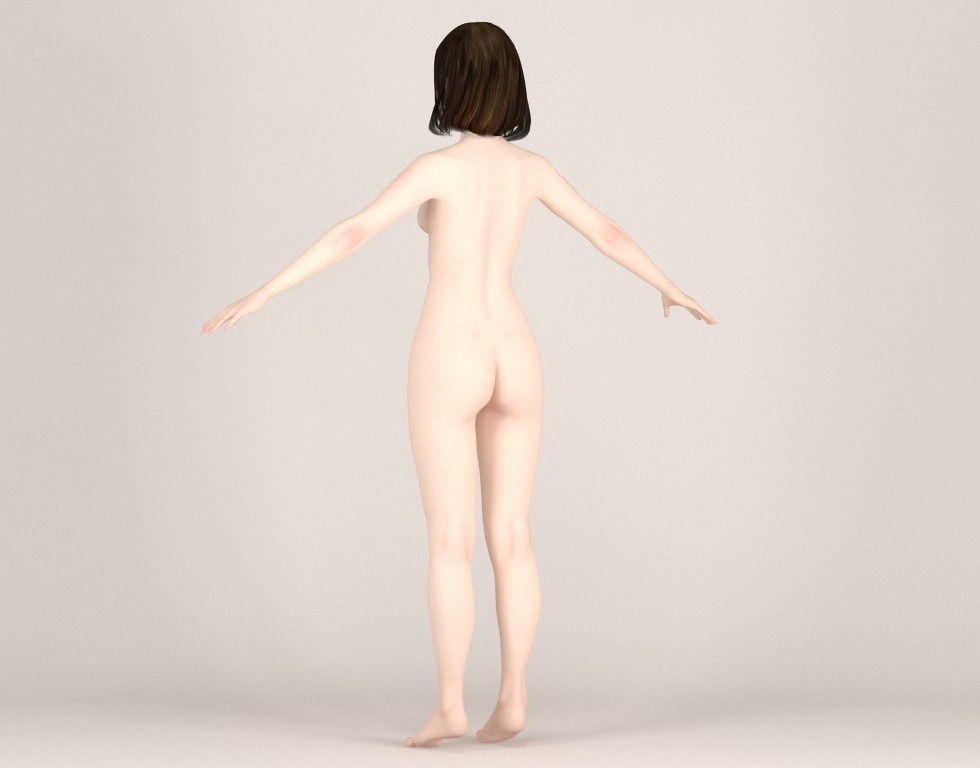 T pose rigged model of Mariko in Christmas costume 3D model_20