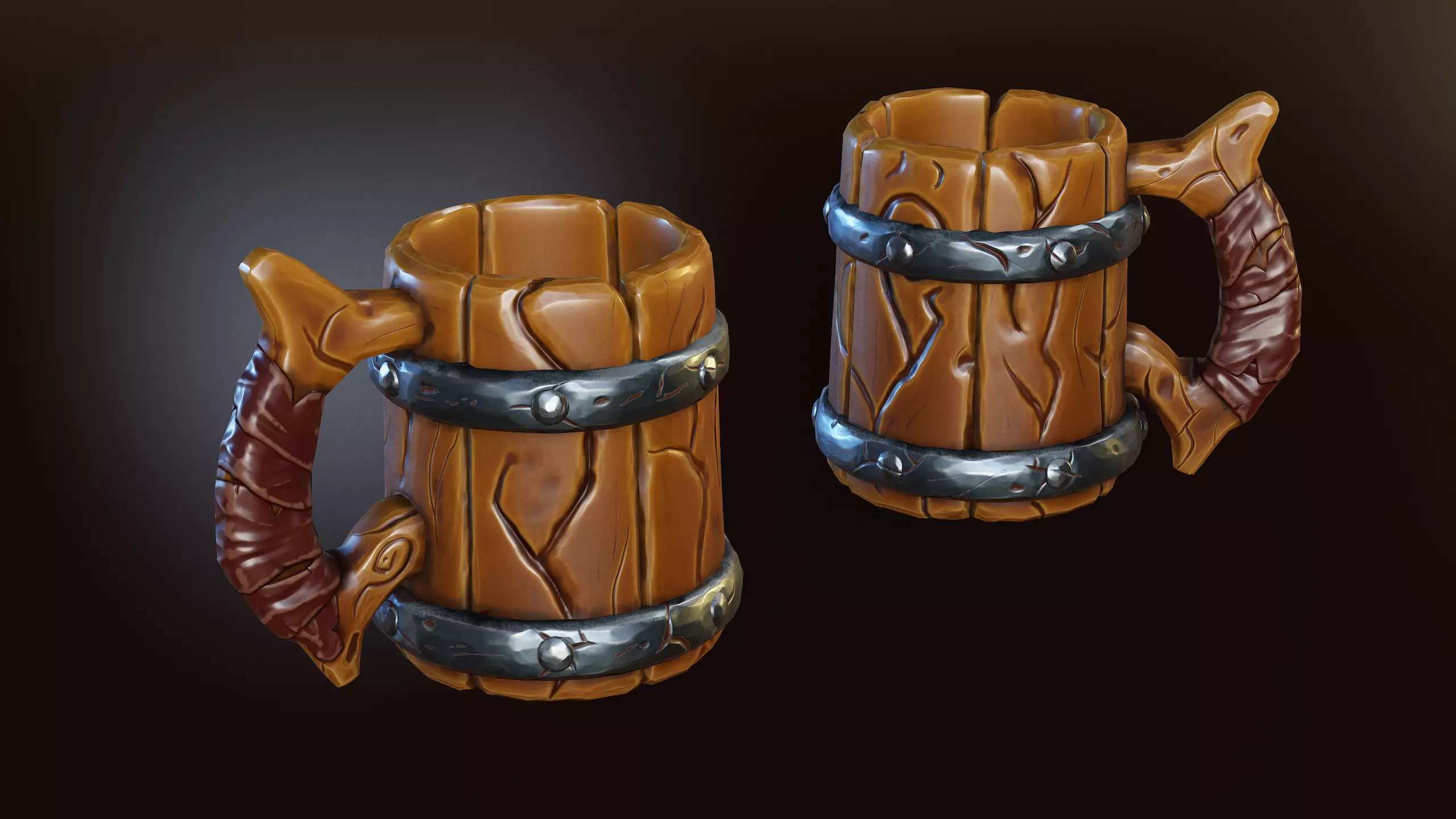 Stylized Beer Mug Low-poly 3D model